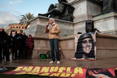 Rome, Sit-in organized by Pietro Orlandi to continue to raise awareness about the case of his sister's kidnapping.-stock-foto