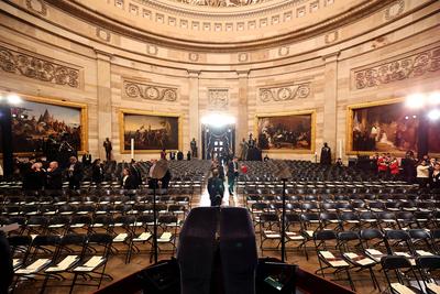 Trump and Vance Swearing-In at the US Capitol-stock-photo