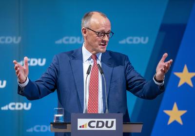 Wei?wurstfr?hst?ck - CDU Wahlkampftour Bundestagswahl 2025-stock-foto
