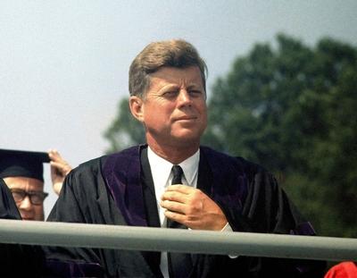 **FILE PHOTO** National Archives release classified JFK assassination files. United States President John F. Kennedy spe-stock-photo