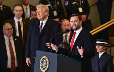 Trump and Vance Swearing-In at the US Capitol-stock-photo
