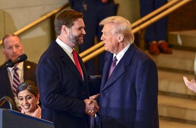 Trump and Vance Swearing-In at the US Capitol-stock-photo