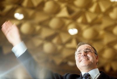 Bundeskanzler Helmut Kohl (BRD/CDU) w?hrend des CDU-Parteitags-stock-foto
