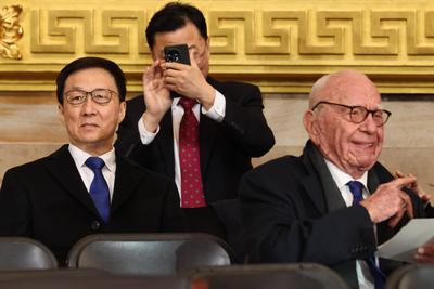 Trump and Vance Swearing-In at the US Capitol-stock-photo