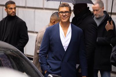 News - Giorgio Armani - Arrivals - Milan Fashion Week - Menswear Fall/Winter 2025-2026-stock-foto
