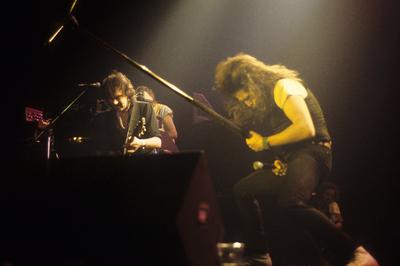 Mel Galley und John Sykes von Whitesnake live bei einem Konzert der Slide it in -Tour in der Wembley Arena. London, 03.0-stock-foto