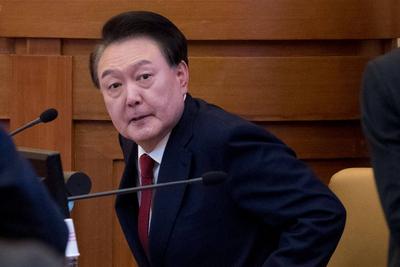 Impeached President Yoon attends impeachment trial hearing in Seoul-stock-foto