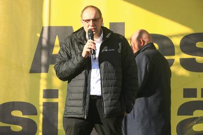 FDP Wahlkampf in Erfurt-stock-foto