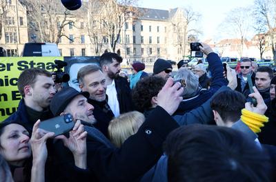 Christian Lindner - Wahlkampf Erfurt-stock-foto