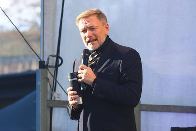 FDP Wahlkampf in Erfurt-stock-foto