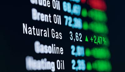 Rising Natural Gas price, traiding screen.-stock-foto
