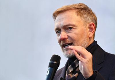 Christian Lindner - Wahlkampf Erfurt-stock-foto