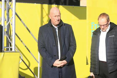FDP Wahlkampf in Erfurt-stock-foto
