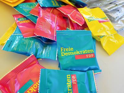 FDP Wahlkampf in Erfurt-stock-foto