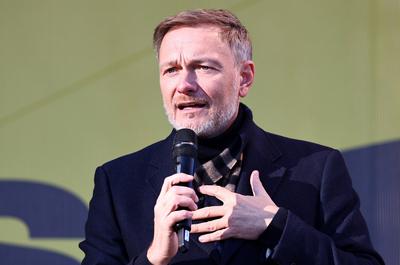 Christian Lindner - Wahlkampf Erfurt-stock-foto