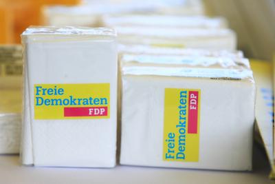 FDP Wahlkampf in Erfurt-stock-foto