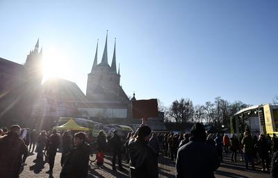 Christian Lindner - Wahlkampf Erfurt-stock-foto