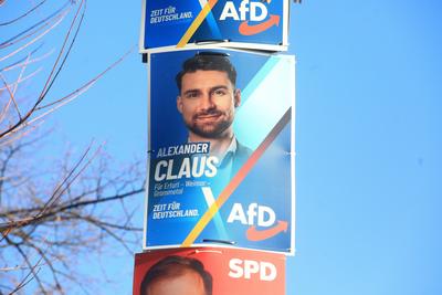 Wahlplakate in Erfurt-stock-foto