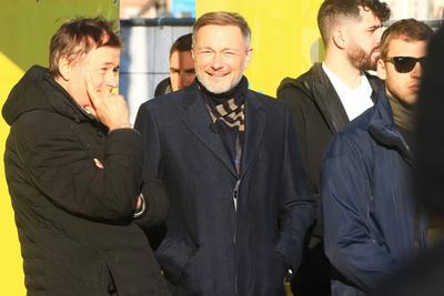 FDP Wahlkampf in Erfurt-stock-foto