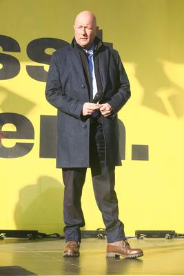 FDP Wahlkampf in Erfurt-stock-foto