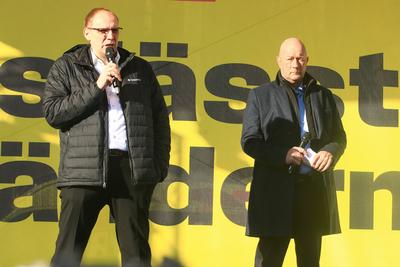 FDP Wahlkampf in Erfurt-stock-foto
