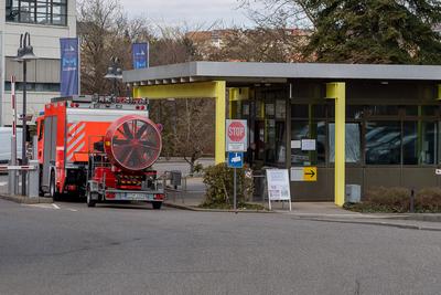 Reutlingen Themenfoto, Robert Bosch GmbH, Gebaeude, 31.03.2020 Firmengebaeude Reutlingen, Werksfeuerwehr, Themenfoto, Ro-stock-foto