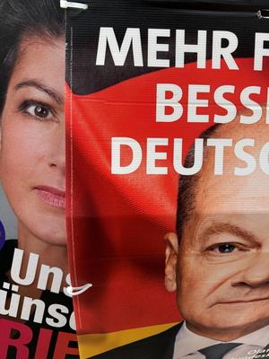 Bundestagswahlen GER, Berlin, 20250121, Wahlplakat, Spd, Olaf Scholz und Sarah Wagenknecht *** Bundestag elections GER,-stock-photo