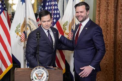 Vice President Vance swears in Marco Rubio as US Secretary of State-stock-photo