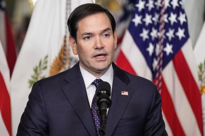 Vice President Vance swears in Marco Rubio as US Secretary of State-stock-photo