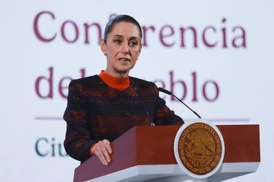 Mexico?s President Claudia Sheinbaum Briefing-stock-foto