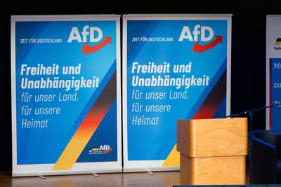 Leonberg, Baden-W?rttemberg, Germany - January 22, 2025: Election campaign event for the 2025 Bundestag election of the-stock-foto