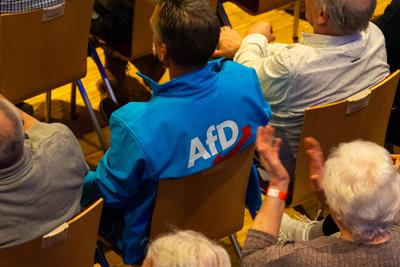Leonberg, Baden-W?rttemberg, Germany - January 22, 2025: Election campaign event for the 2025 Bundestag election of the-stock-foto