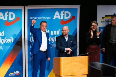 Leonberg, Baden-W?rttemberg, Germany - January 22, 2025: Election campaign event for the 2025 Bundestag election of the-stock-foto