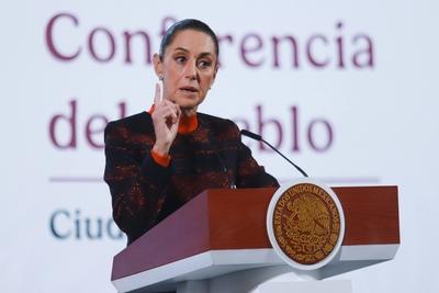 Mexico?s President Claudia Sheinbaum Briefing-stock-foto