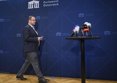 20250123 Doorsteps bei FPOE-OEVP Regierungsverhandlungen-stock-foto