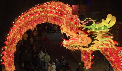 Tourists Enjoy Festive Lanterns in Huaian-stock-photo