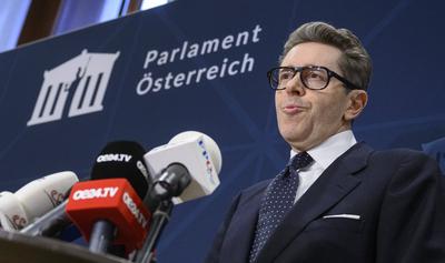 20250123 Doorsteps bei FPOE-OEVP Regierungsverhandlungen-stock-foto