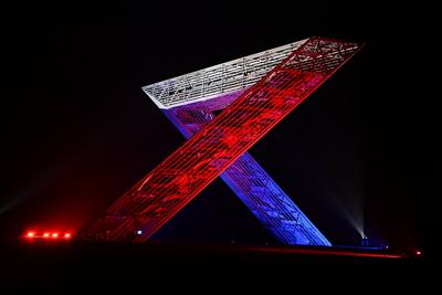 Saar Polygon Illuminiert-stock-foto