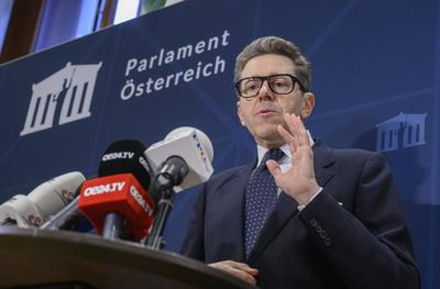 20250123 Doorsteps bei FPOE-OEVP Regierungsverhandlungen-stock-foto