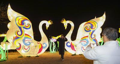 Tourists Enjoy Festive Lanterns in Huaian-stock-photo