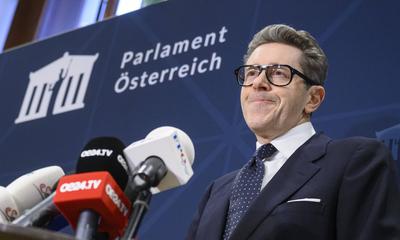 20250123 Doorsteps bei FPOE-OEVP Regierungsverhandlungen-stock-foto