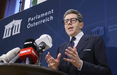 20250123 Doorsteps bei FPOE-OEVP Regierungsverhandlungen-stock-foto