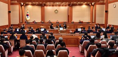 Impeached President Yoon attends impeachment trial hearing in Seoul, South Korea-stock-foto