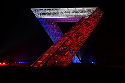 Saar Polygon Illuminiert-stock-foto