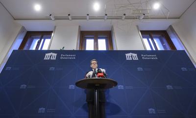 20250123 Doorsteps bei FPOE-OEVP Regierungsverhandlungen-stock-foto