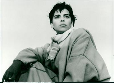M. May im Film Isabelle Eberhardt Das Foto zeigt Mathilda May als Isabelle Eberhardt im Zwiespalt von ?u?eren Zw?ngen un-stock-foto