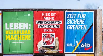 GER, Themenbild, Wahlplakate zur Bundestagswahl in Deutschland 2025, 23.01.2025.-stock-foto