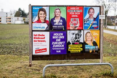 GER, Themenbild, Wahlplakate zur Bundestagswahl in Deutschland 2025, 23.01.2025.-stock-foto