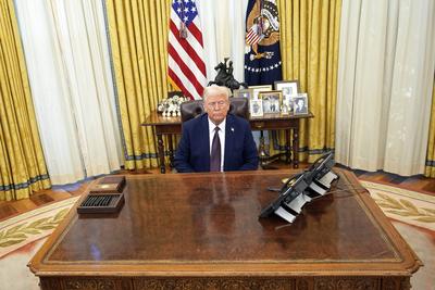 President Trump signs an Executive Order-stock-photo