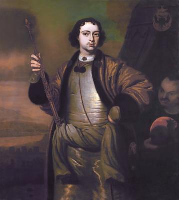 Portrait of Peter the Great, Peter I or Pyotr Alexeyevich Romanov, 1672-1725, Emperor of the Russian Empire, painting by-stock-photo